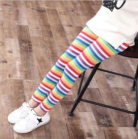 img 2 attached to Rainbow Floral Toddler Leggings for Girls - Classic Clothing