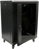 🗄️ navepoint 15u network server cabinet rack enclosure with glass door, lock, and casters – wall mount logo