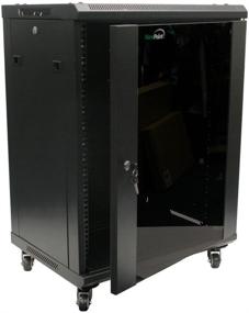 img 3 attached to 🗄️ NavePoint Сетевой серверный шкаф 15U с стеклянной дверцей, замком и колесиками - крепление на стену