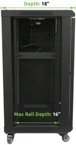img 2 attached to 🗄️ NavePoint 15U Network Server Cabinet Rack Enclosure with Glass Door, Lock, and Casters – Wall Mount