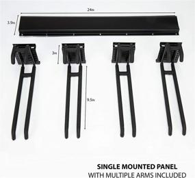 img 1 attached to 🎿 Heavy Duty Ski Wall Rack - Holds 4 Pairs of Skis, Ski Poles, or Snowboard for Home and Garage Storage - Wall Mounted with Adjustable Rubber-Coated Hooks