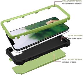 img 3 attached to 📱 Fingic iPhone 11 Pro Case Green: 3-in-1 Heavy Duty Protection Hybrid, Shockproof & Anti Slip - Full-Body Rugged Bumper for 5.8" iPhone 11 Pro