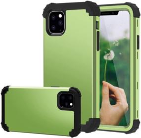 img 4 attached to 📱 Fingic iPhone 11 Pro Case Green: 3-in-1 Heavy Duty Protection Hybrid, Shockproof & Anti Slip - Full-Body Rugged Bumper for 5.8" iPhone 11 Pro