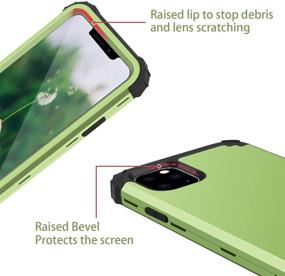 img 1 attached to 📱 Fingic iPhone 11 Pro Case Green: 3-in-1 Heavy Duty Protection Hybrid, Shockproof & Anti Slip - Full-Body Rugged Bumper for 5.8" iPhone 11 Pro