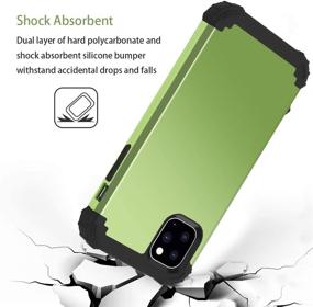 img 2 attached to 📱 Fingic iPhone 11 Pro Case Green: 3-in-1 Heavy Duty Protection Hybrid, Shockproof & Anti Slip - Full-Body Rugged Bumper for 5.8" iPhone 11 Pro