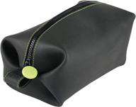 👜 dandelion silicone travel bag - leak resistant washable dopp kit for travelers & gym lovers - dark gray & green logo