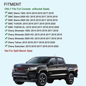 img 3 attached to 🚘 Эффективный органайзер для центральной консоли для Chevy Silverado/GMC Sierra и Chevy Tahoe Suburban/GMC Yukon моделей 2014-2020 годов - полная консоль только с ковшевыми сиденьями