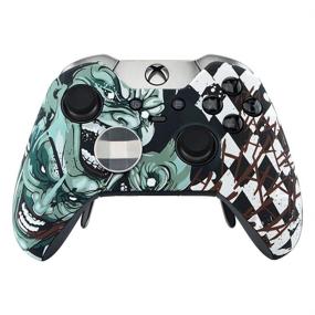 img 4 attached to 🃏 eXtremeRate Joker Patterned Hydro Dipped Front Housing Shell Case for Xbox One Elite Controller Model 1698 - Controller NOT Included