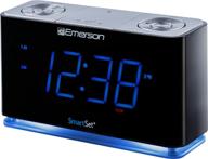 ⏰ emerson radio smartset pll radio alarm clock - bluetooth speaker, night light - 1.4” blue led, cks1507, black logo