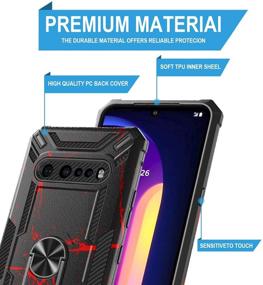 img 3 attached to 💼 Premium GORGCASE for LG V60 ThinQ/LG V60 5G/LG G9 ThinQ: Dual Layer Anti-Scratch, Full Protective Case with 360° Rotating Ring Stand, Full-Body Protection - Red Black | Works with Magnetic Car Mount!