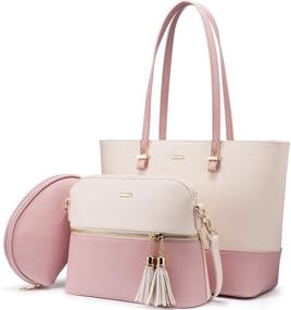 img 4 attached to 👜 Women's Handbag Set: Shoulder Bags, Tote, Satchel, Hobo - 3 Piece Purse Collection