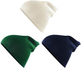 img 1 attached to 🧒 Kids Winter Beanie Hat - American Trends Warm Knit Hats for Boys and Girls, Children's Slouchy Skull Cap