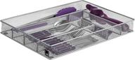 🍴 mindspace cutlery organizer – 6 compartment silverware tray for kitchen utensil drawer – silverware tray organizer for drawer – mesh collection silver логотип