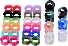 img 3 attached to Ultimate Women's Jewelry: Silicone Tunnels Stretchers Expander Piercing - Stylish & Comfortable