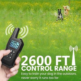 img 3 attached to 🐶 FunniPets 2600ft Remote Range Waterproof Dog Training Collar for Medium and Large Dogs - 4 Training Modes, Light Shock Vibration Beep