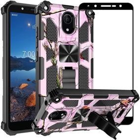 img 4 attached to 📱 Wiko Ride 2 Case, Wiko Life 2 U307AS Case, Wiko U520AS Case with Screen Protector - Ailiber, Magnetic Car Mount Compatible, Kickstand Holder, Durable Rugged Shockproof Cover for Wiko Ride2-Pink