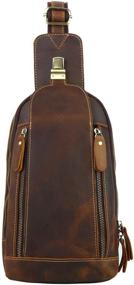 img 4 attached to 🎒 Leathario Shoulder Crossbody Leather Backpack