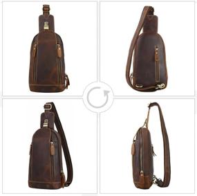 img 1 attached to 🎒 Leathario Shoulder Crossbody Leather Backpack