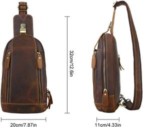 img 2 attached to 🎒 Leathario Shoulder Crossbody Leather Backpack