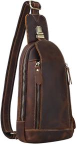 img 3 attached to 🎒 Leathario Shoulder Crossbody Leather Backpack