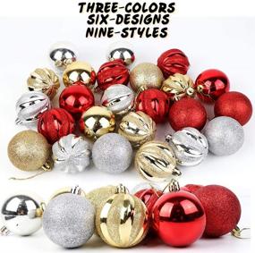 img 2 attached to 🎄 OurWarm Shatterproof Christmas Tree Ornaments Balls, Set of 24 Xmas Decorations for Holiday Home Decor and Tree Party