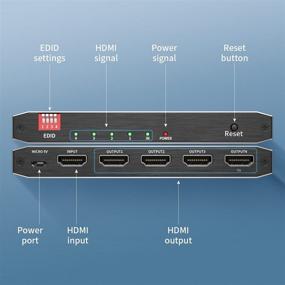 img 2 attached to PWAY HDMI Splitter 1x4 - Поддерживает 3D, HD, 4K при 60 Гц, HDCP 2.2, HDR, HDMI 18Gbps - для Xbox, PS5, PS3, Fire Stick, Roku, Blu-Ray Player, HDTV.