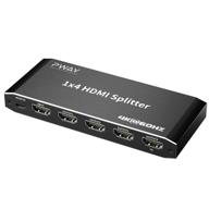pway hdmi splitter 1x4 - supports 3d, hd, 4k at 60hz, hdcp 2.2, hdr, hdmi 18gbps - for xbox, ps5, ps3, fire stick, roku, blu-ray player, hdtv logo