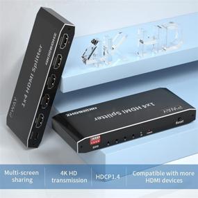 img 3 attached to PWAY HDMI Splitter 1x4 - Поддерживает 3D, HD, 4K при 60 Гц, HDCP 2.2, HDR, HDMI 18Gbps - для Xbox, PS5, PS3, Fire Stick, Roku, Blu-Ray Player, HDTV.