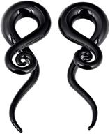 👂 oyaface 2 pc glass ear tapers plugs 4g-14mm, teardrop spiral gauges piercing jewelry set logo