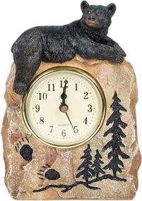 img 3 attached to 🕰️ Slifka Sales Co. Resin Tabletop Clock with Bear Lying on a Rock