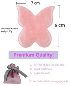 img 3 attached to 🦋 Gua Sha Massage Tool Set - Rose Quartz Stone for Facial and Body Skin Massage, Acupressure Scrapper Gua Sha Facial Tools (Butterfly Design)