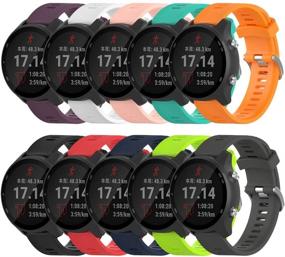 img 4 attached to 📲 QGHXO Silicone Replacement Band for Garmin Forerunner 245/645 - Soft Bands Only