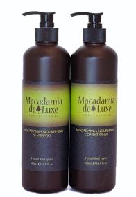 img 1 attached to Шампунь и кондиционер Масло Macadamia Deluxe Professional - питательный, увлажняющий, ультра-увлажняющий, без сульфатов - безопасный для окрашенных волос, с защитой от УФ - бонусный размер 2 x 16 унций (упаковка из 2)