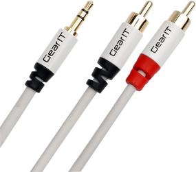 img 3 attached to Premium Gold Plated 3.5mm to RCA Audio Cable - GearIT Pro Series, 3 Feet - Ideal for Headphones, Home Systems, Car Stereos, iPods, iPhones, MP3 Players and More - White