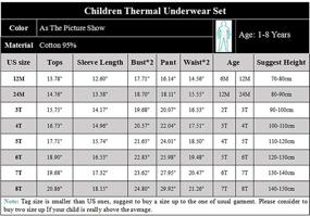 img 3 attached to Cozy Winter Base Layer Set for Toddler Boys and Girls, Long Sleeve T-Shirt with Leggings, 12Months-8Years