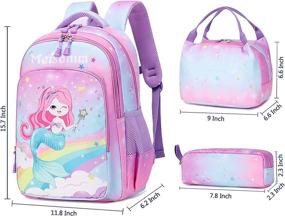 img 2 attached to 🧜 Sparkling Mermaid Girls Backpack | Kindergarten Backpacks for Kids