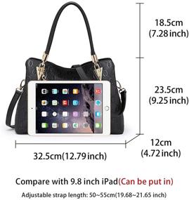 img 3 attached to 👜 Stylish Leather Handbag for Women: Top-handle Tote, Crossbody & Shoulder Bag