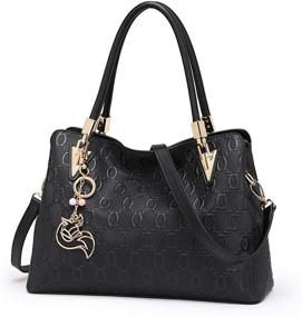 img 4 attached to 👜 Stylish Leather Handbag for Women: Top-handle Tote, Crossbody & Shoulder Bag