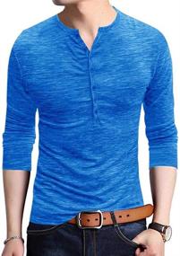 img 2 attached to Рубашки Eworldwing Henleys с пуговицами на рукавах