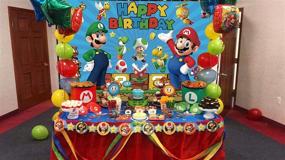 img 2 attached to 🍄 Super Mario Adventure Game Mushroom Gold Coins Backdrop: Perfect for Children's Birthday Party, Baby Shower and Photo Booth Studio Props - 7x5FT