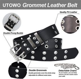 img 3 attached to Double Grommet Belt Women PU Leather Waist Belts Detachable