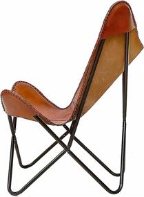 img 2 attached to 🦋 C CUERO Handmade Leather Butterfly Chair with Folding Stand: A Pinnacle of Comfort and Style