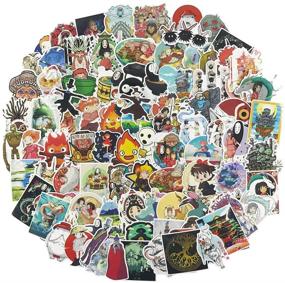 img 3 attached to 🎨 100pcs Pack of Miyazaki Hayao Anime Laptop Stickers - Teen/Kids Vinyl Decals for Skateboards, Water Bottles, Computers, Travel Cases, Guitars, Snowboards, Luggage, Cars, Bikes, Phones - Creative Graffiti Decoration