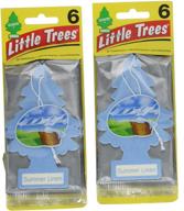 little trees cardboard hanging air freshener, summer 🌳 linen scent (pack of 12) for cars, homes & offices logo