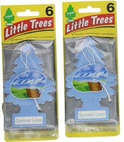 img 2 attached to Little Trees Cardboard Hanging Air Freshener, Summer 🌳 Linen Scent (Pack of 12) for Cars, Homes & Offices