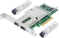 💻 jeirdus x520-da2 10g pci-e x8 ethernet server adapter nic с чипсетом intel 82599 и 2 модулями sfp+ lr логотип