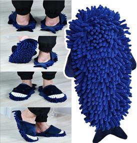 img 1 attached to 🧹 Xunlong Microfiber Chenille Slipper Mop for Women - Slip-on Floor Cleaning Shoe for House Dusting and Dirt Removal