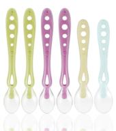 bpa free soft tip baby spoons in a convenient case - set of 6 silicone baby feeding utensils - ideal for self-feeding and baby eating supplies logo