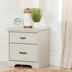 img 2 attached to 🌿 Vintage Charm with Modern Function: South Shore Versa 2-Drawer Nightstand in Winter Oak and Antique Handles