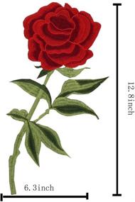 img 2 attached to 🌹 Set of 2 Megrocle Rose Flower Embroidered Iron On Patches - DIY Motif Fabric Applique Decoration Patch, Sew on Patches for Jackets, Jeans, Backpacks, Clothing - Girls Tattoo Biker Punk Sequins Badge